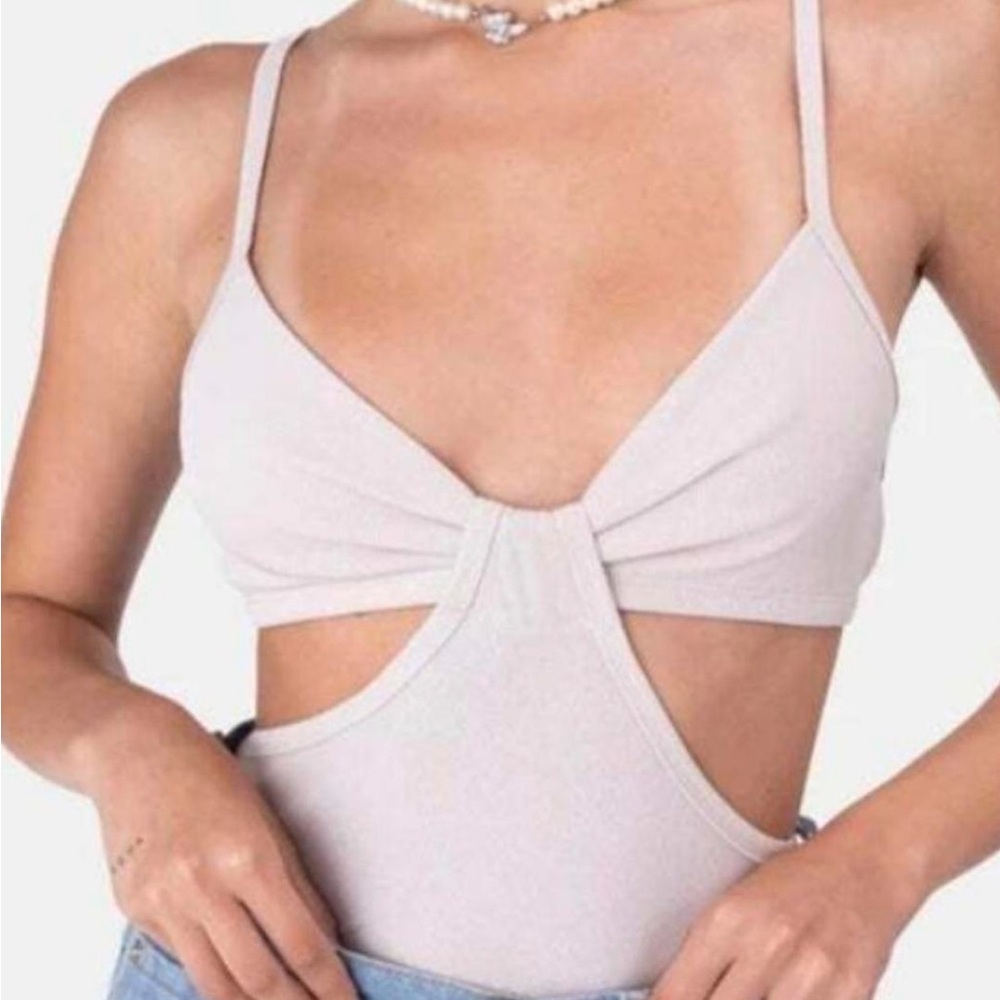 Adika Cream Cutout Bodysuit